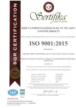 MDD Medikal ISO 9001:2015 Sertifikası