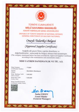 MSB Onaylı Tedarikçi Belgesi